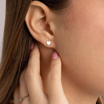 18K Gold PVD Stainless Steel Heart Stud Earrings