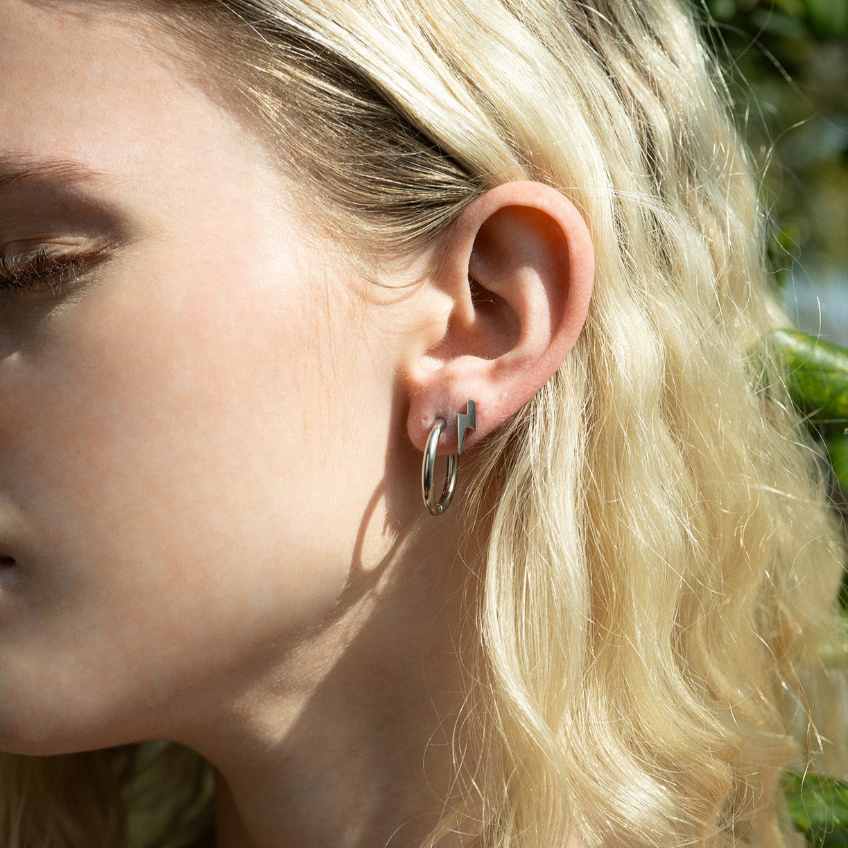 18K Gold PVD Stainless Steel Lightning Bolt Stud Earrings