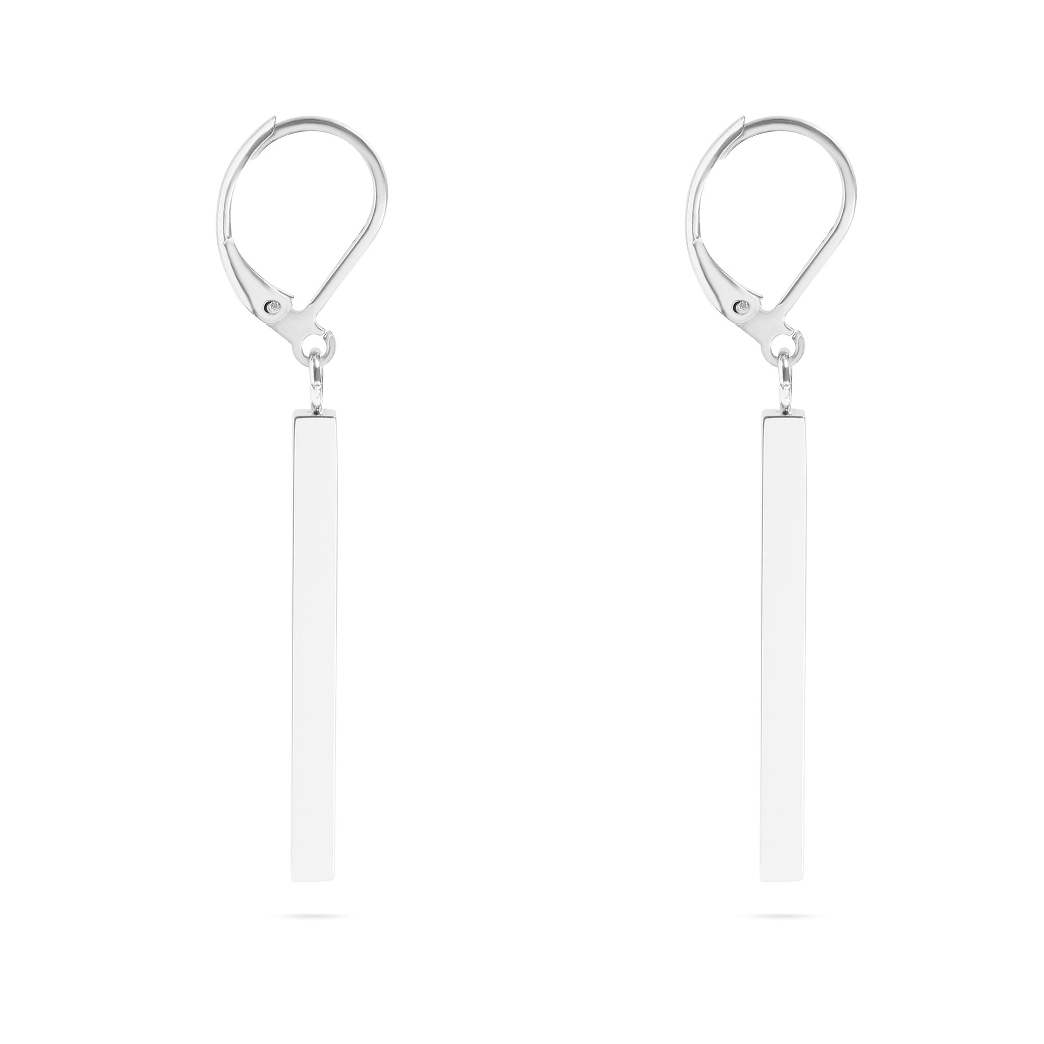 18K Gold PVD Stainless Steel Dangle Vertical Drop Bar Earrings