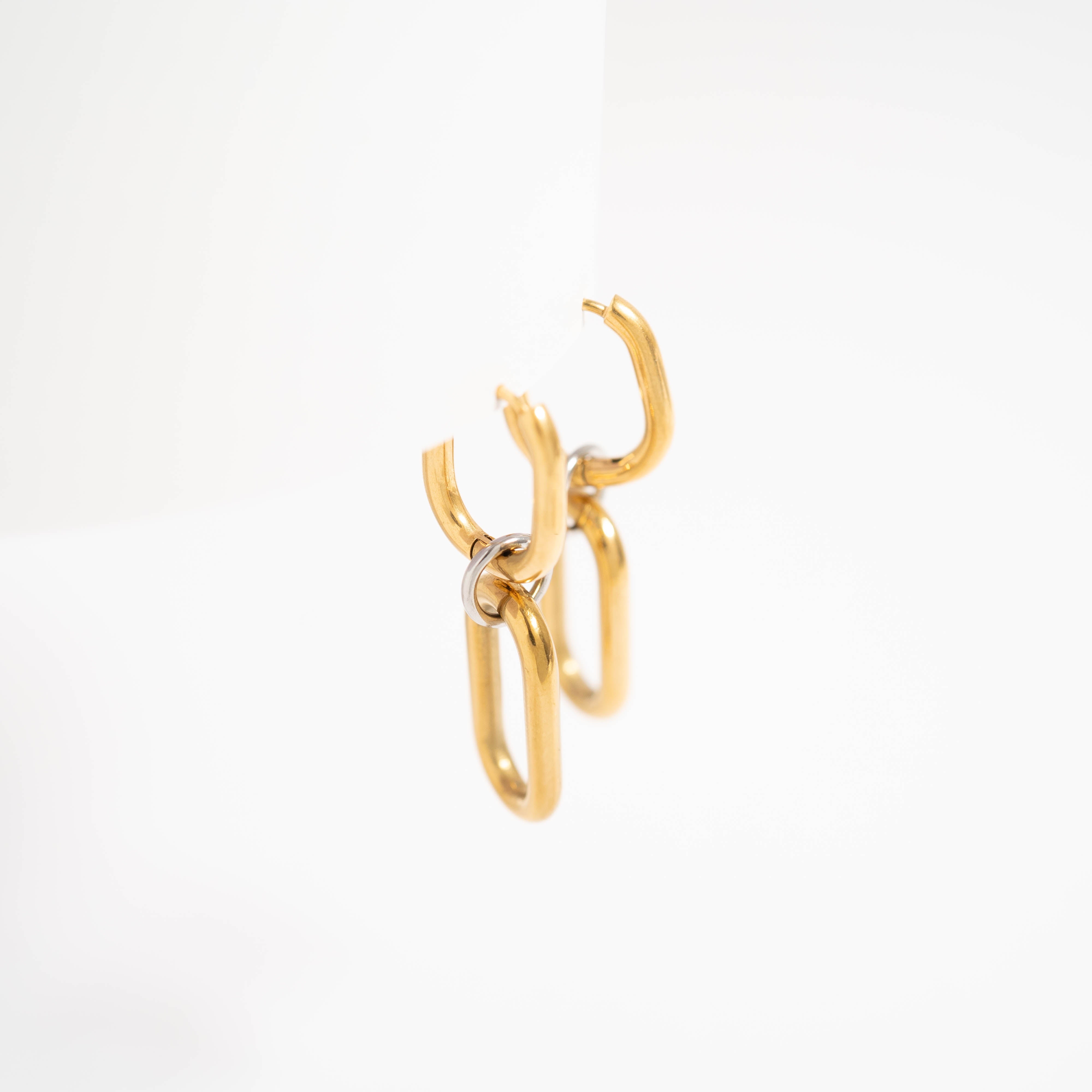 18K Gold PVD Stainless Steel Convertible Huggie Earrings