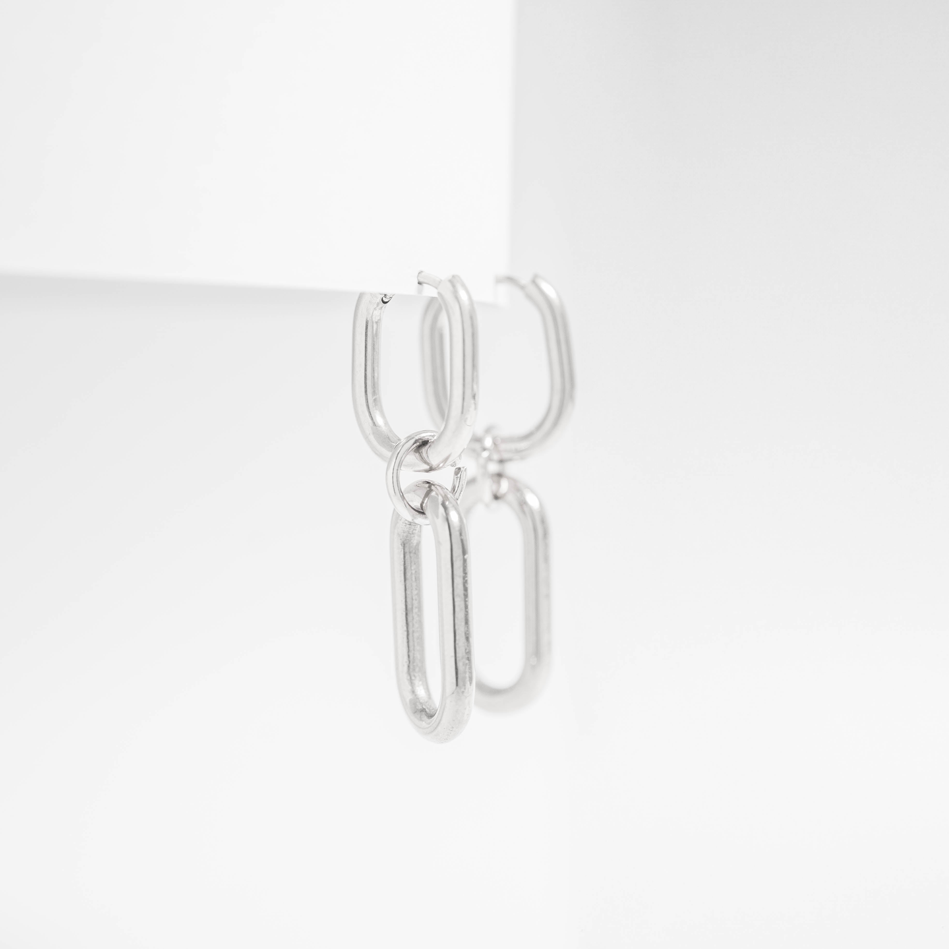 18K Gold PVD Stainless Steel Convertible Huggie Earrings