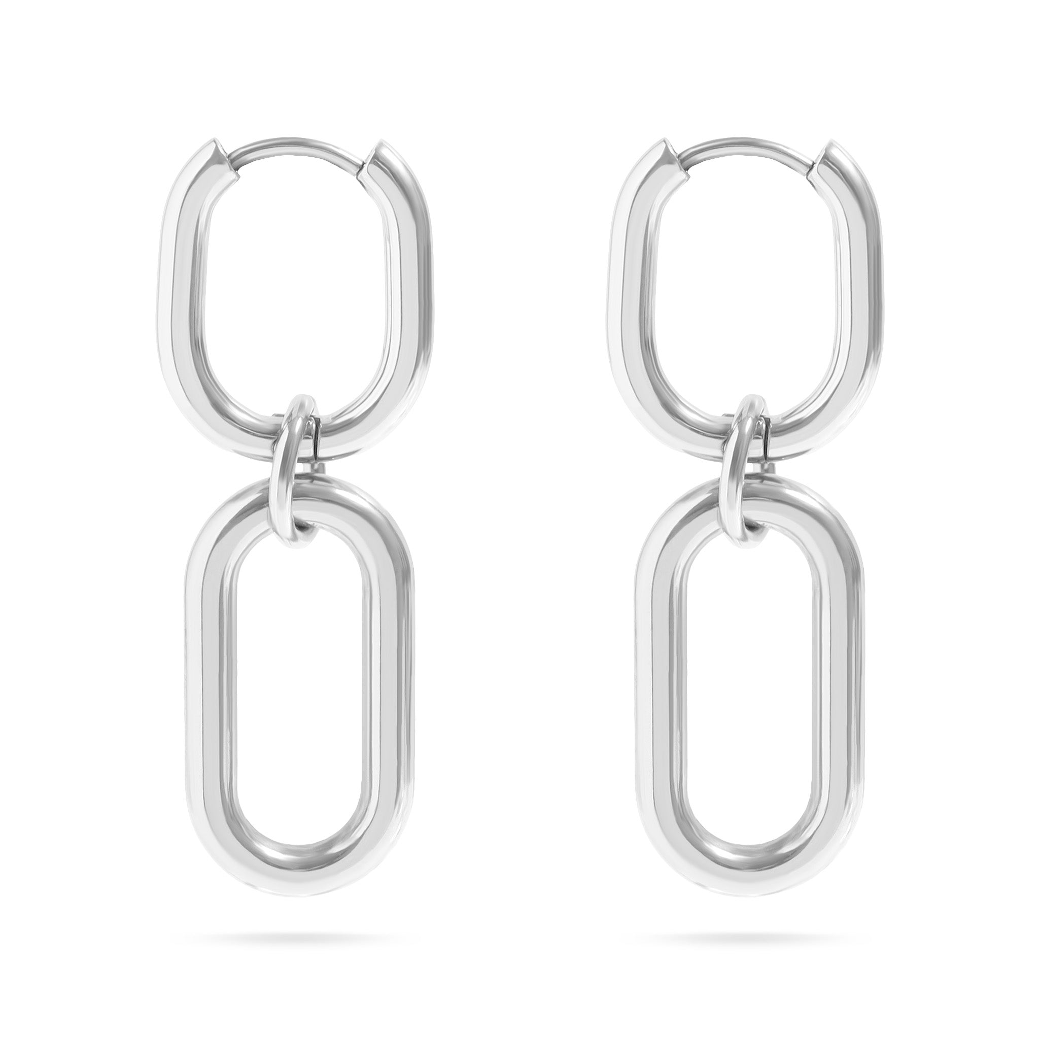 18K Gold PVD Stainless Steel Convertible Huggie Earrings