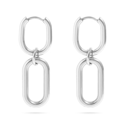 18K Gold PVD Stainless Steel Convertible Huggie Earrings