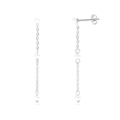 18K Gold PVD Stainless Steel Pearl Dangle Earrings