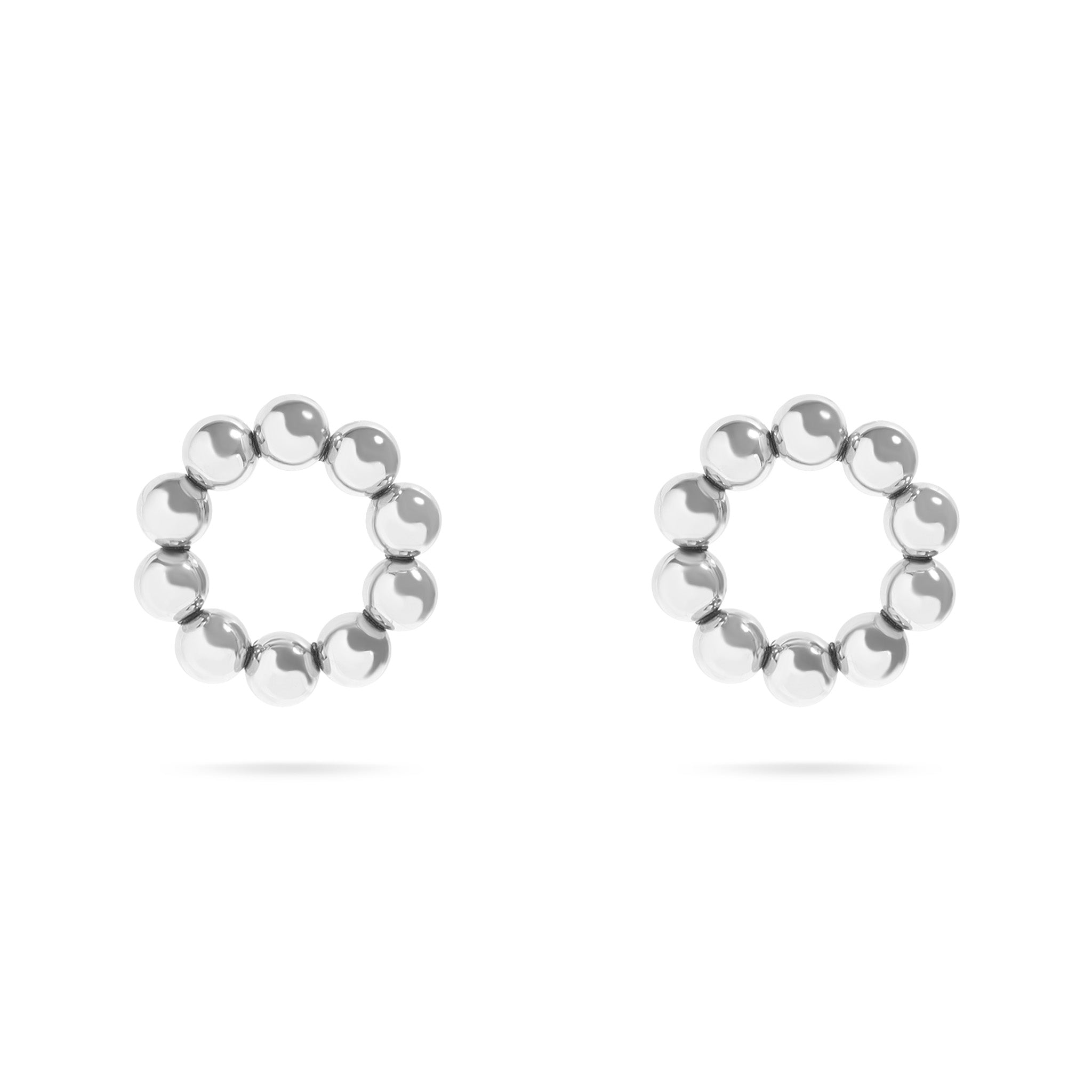 18K Gold PVD Stainless Steel Circle Ball Stud Earrings