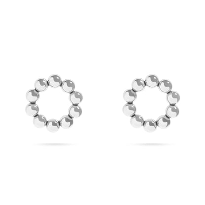 18K Gold PVD Stainless Steel Circle Ball Stud Earrings