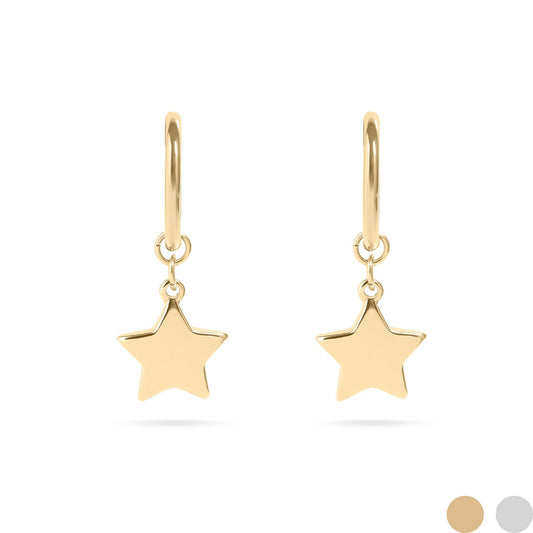 18K Gold PVD Stainless Steel Star Huggie Earrings