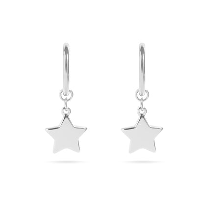 18K Gold PVD Stainless Steel Star Huggie Earrings