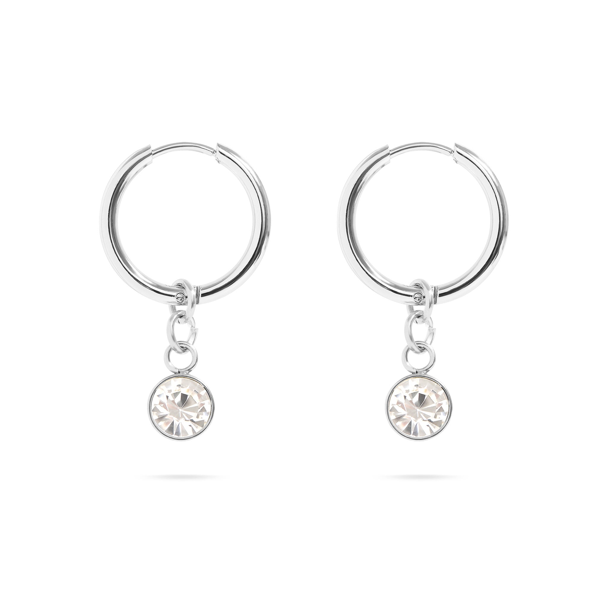 Stainless Steel Birthstone Huggie Earrings