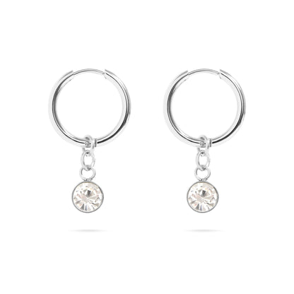 Stainless Steel Birthstone Huggie Earrings