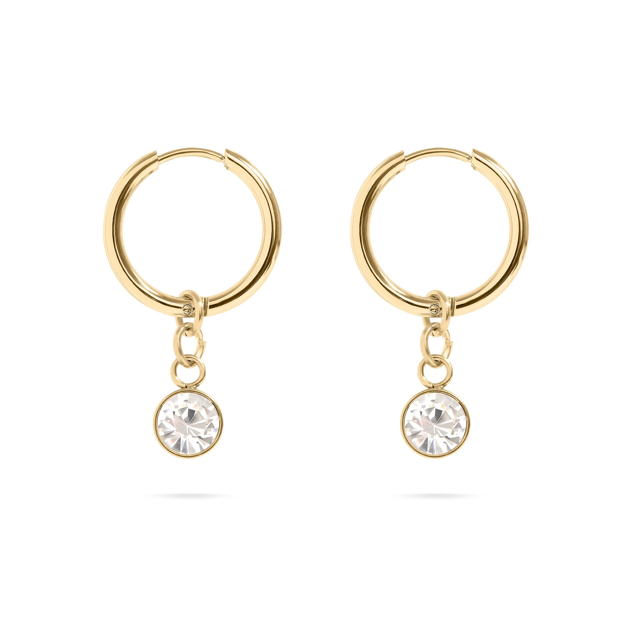 18K Gold PVD Birthstone Huggie Earrings