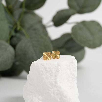 18K Gold PVD Stainless Steel Clover Stud Earring