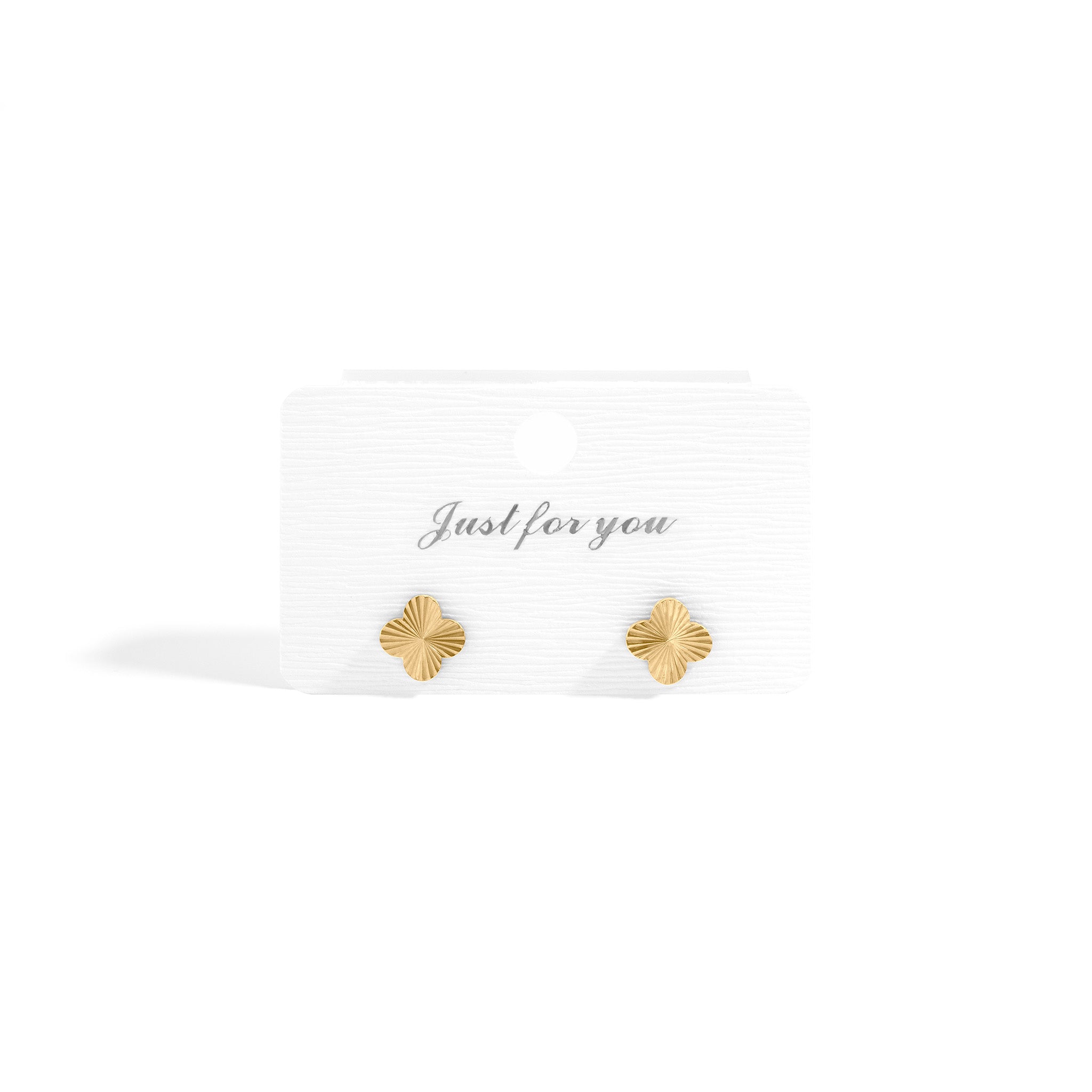 18K Gold PVD Stainless Steel Clover Stud Earring
