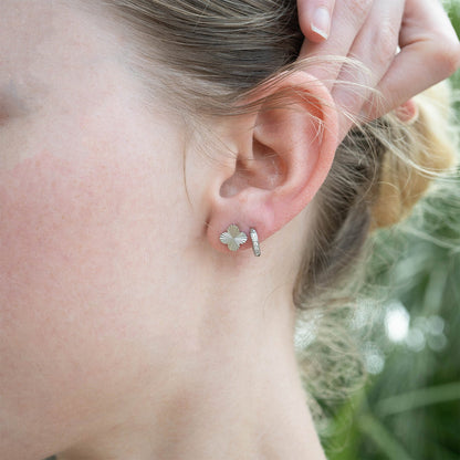 18K Gold PVD Stainless Steel Clover Stud Earring
