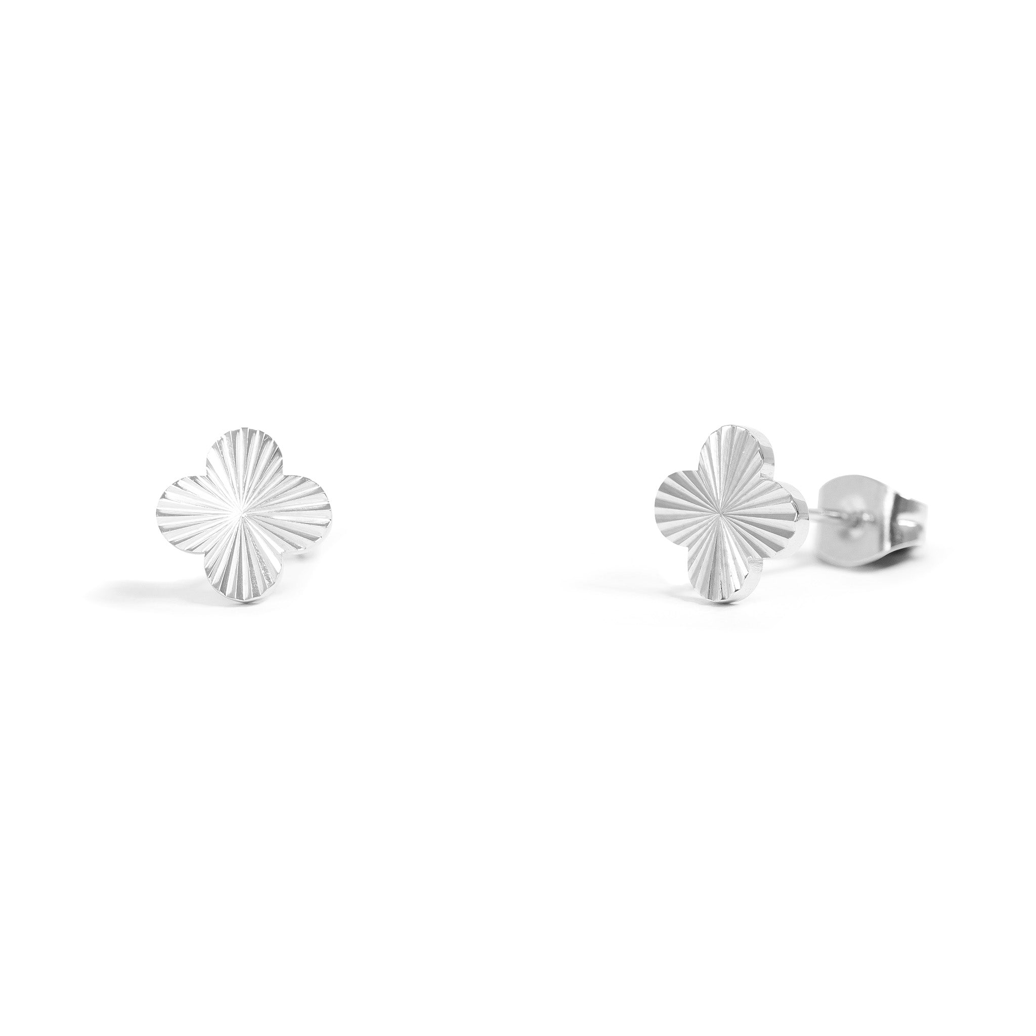 18K Gold PVD Stainless Steel Clover Stud Earring