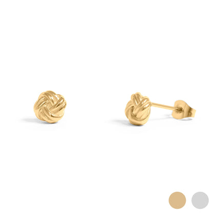 18K Gold PVD Stainless Steel Knot Stud Earrings
