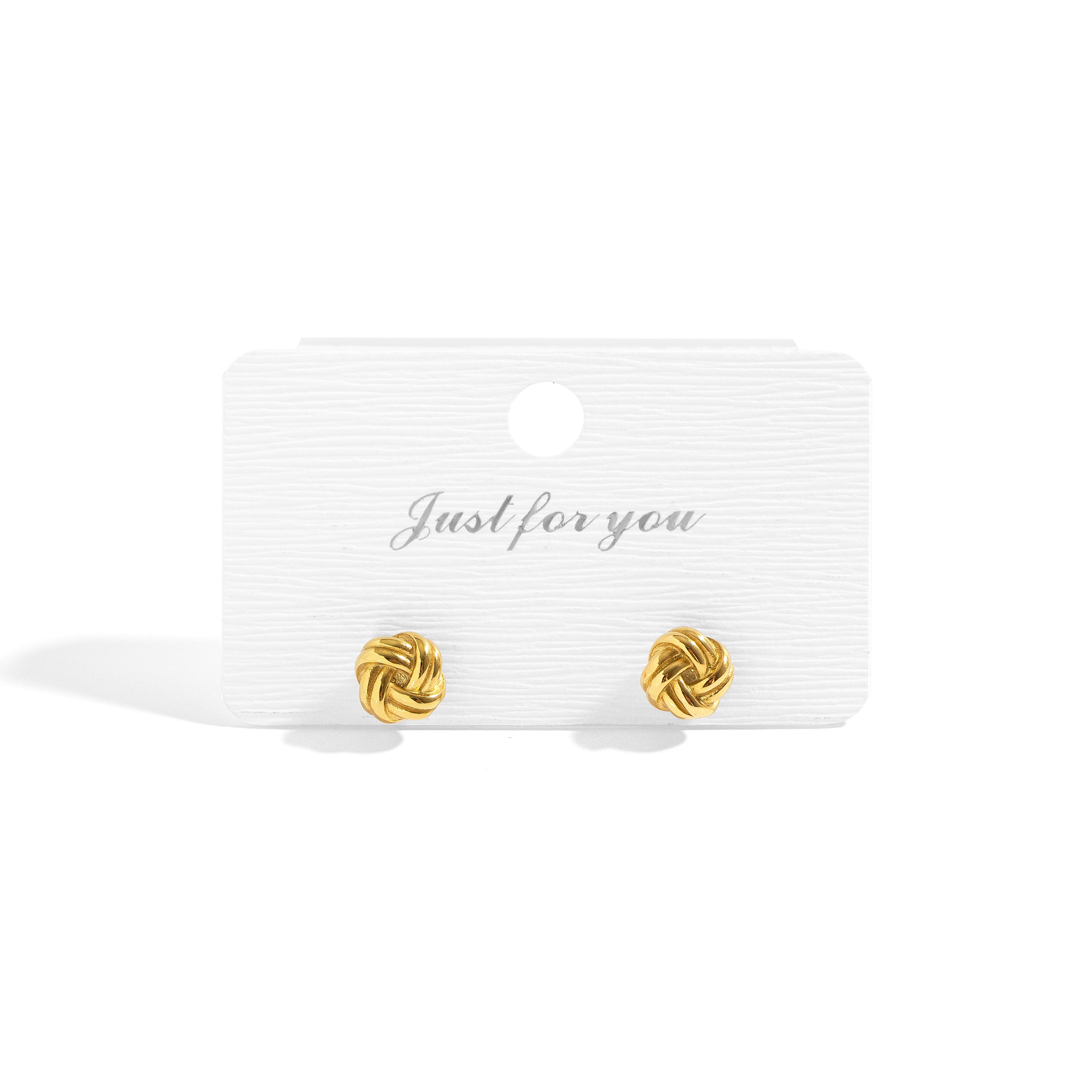18K Gold PVD Stainless Steel Knot Stud Earrings