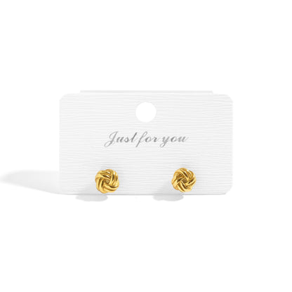 18K Gold PVD Stainless Steel Knot Stud Earrings