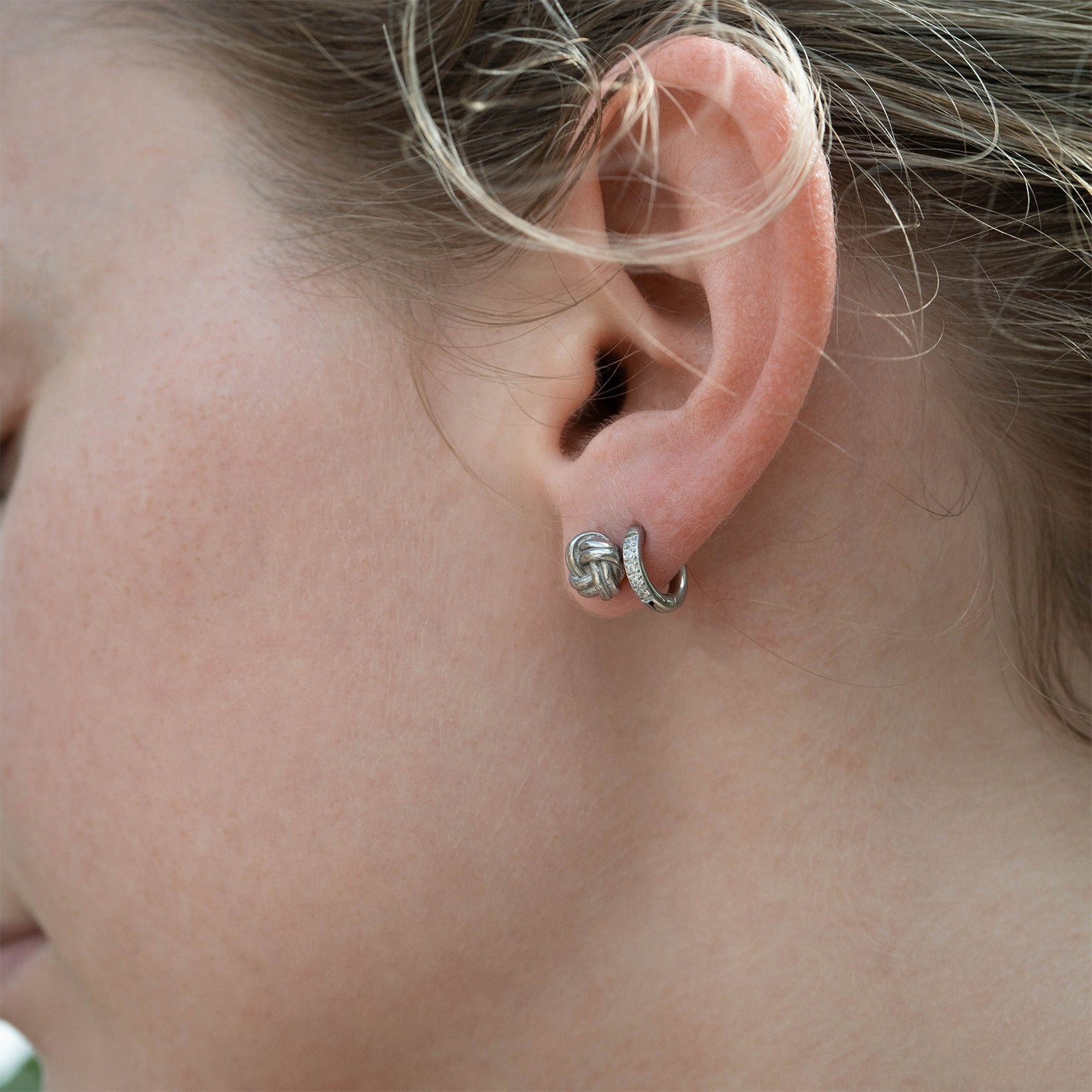 18K Gold PVD Stainless Steel Knot Stud Earrings