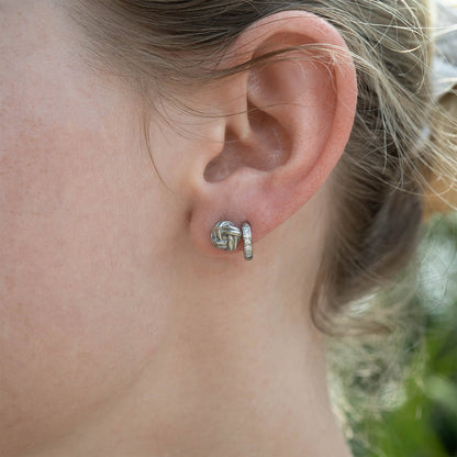 18K Gold PVD Stainless Steel CZ Stone Huggie Earrings