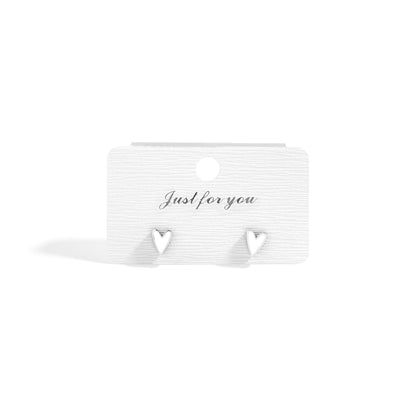 18K Gold PVD Stainless Steel White Enamel Heart Studs