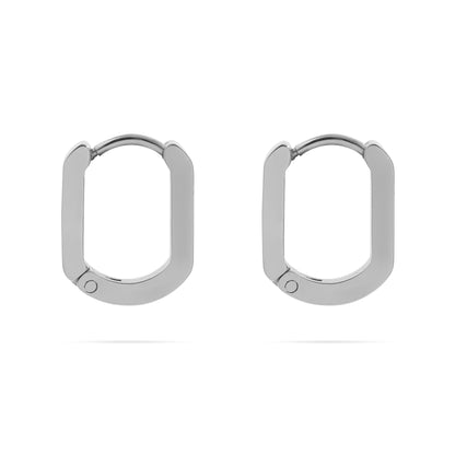 18K Gold PVD Stainless Steel Oval Huggies