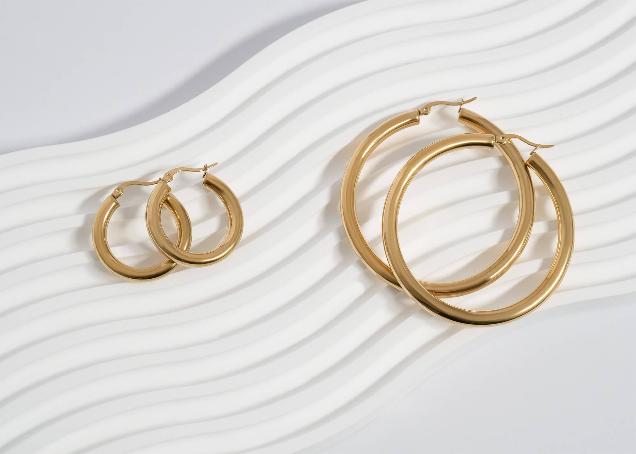 18K Gold PVD Stainless Steel Hoop Earrings