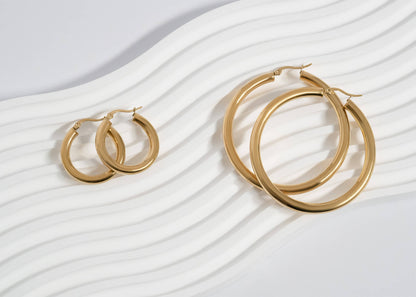 18K Gold PVD Stainless Steel Hoop Earrings