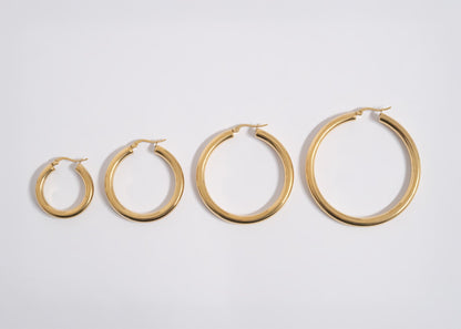 18K Gold PVD Stainless Steel Hoop Earrings