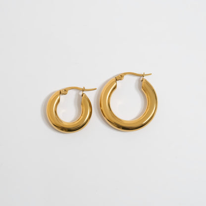 18K Gold PVD Stainless Steel Chunky Hoop Earring