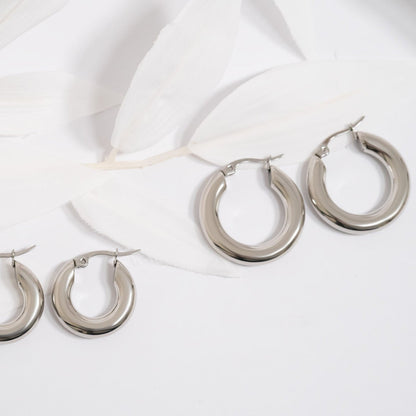 18K Gold PVD Stainless Steel Chunky Hoop Earring