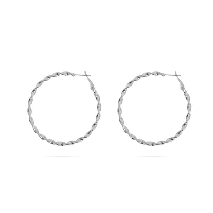 18K Gold PVD Stainless Steel Twist Hoop Earrings