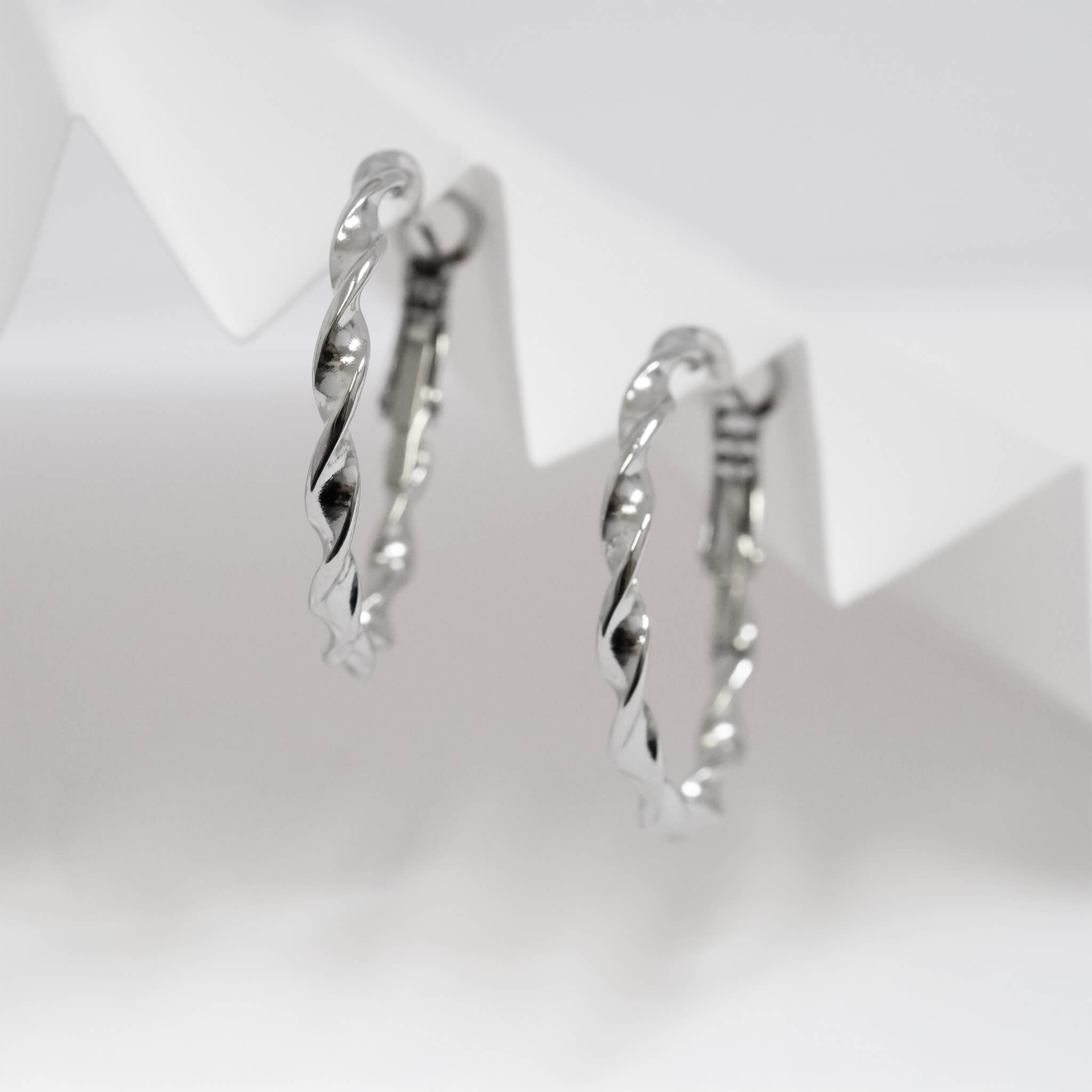 18K Gold PVD Stainless Steel Twist Hoop Earrings