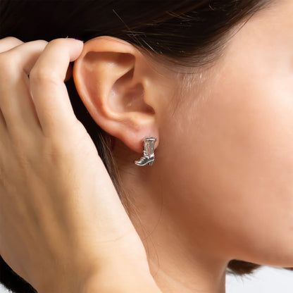 18K Gold PVD Stainless Steel Cowboy Boot Stud Earrings