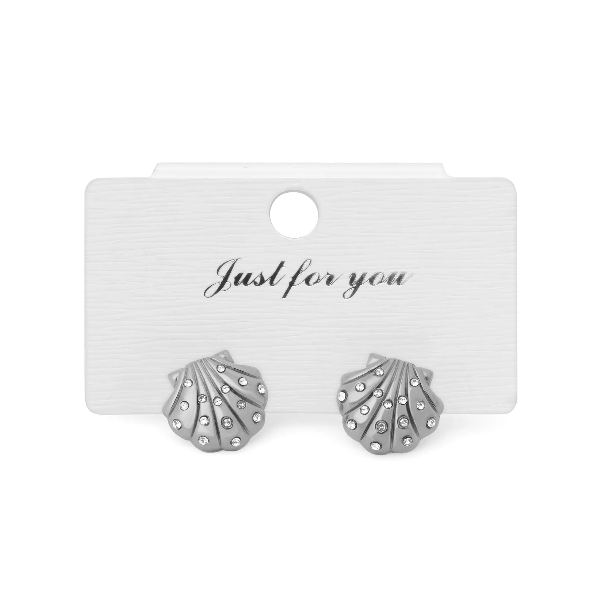 18K Gold PVD Stainless Steel Stone Shell Earring