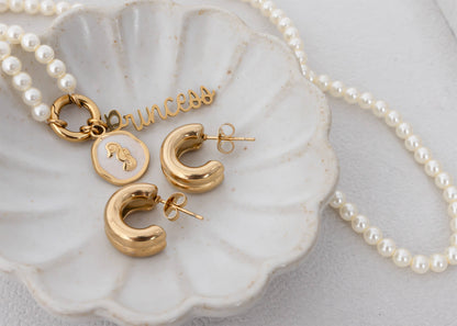18K Gold Stainless Steel Princess Charm