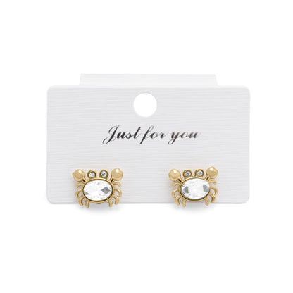 18K Gold PVD Stainless Steel Stone Crab Earrings