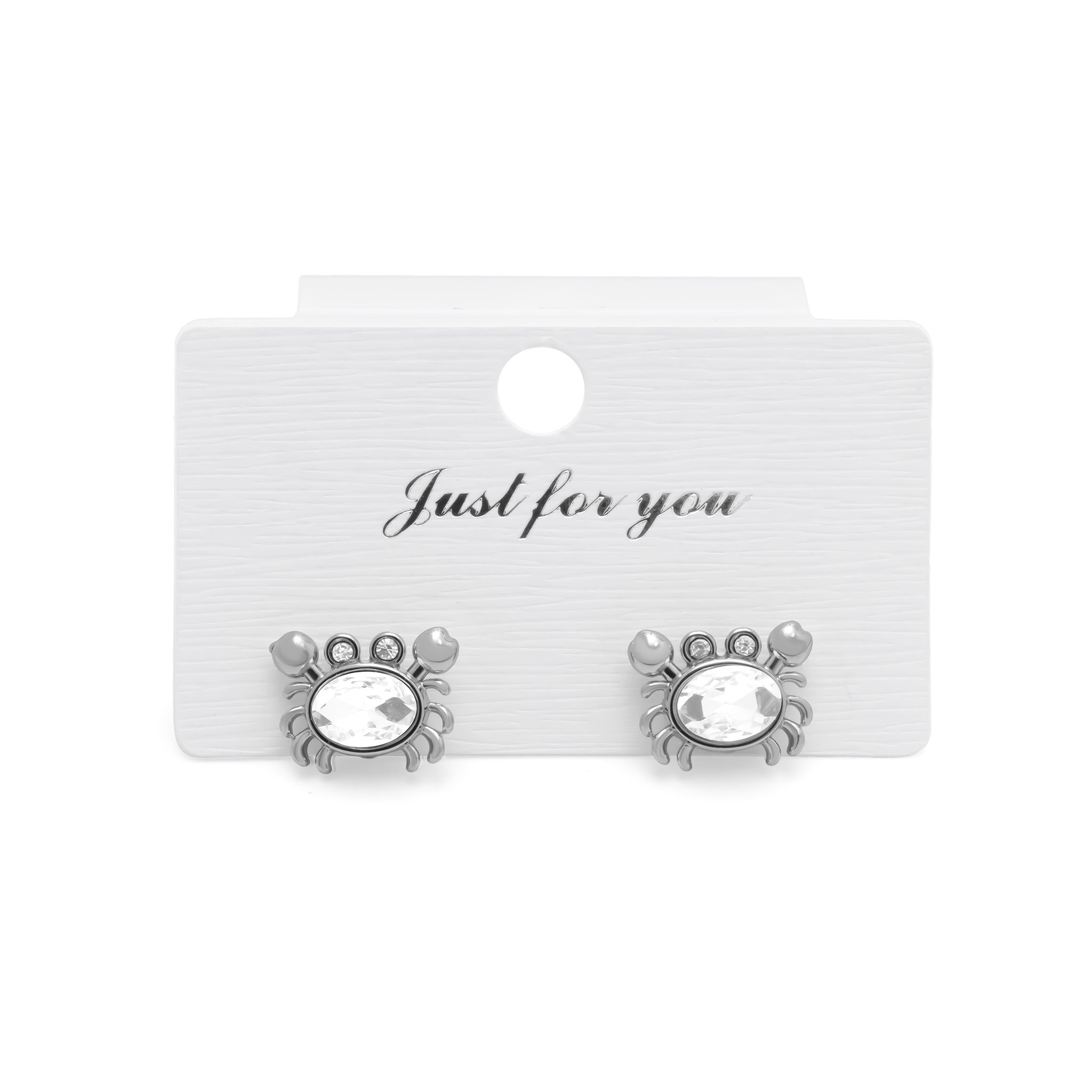 18K Gold PVD Stainless Steel Stone Crab Earrings
