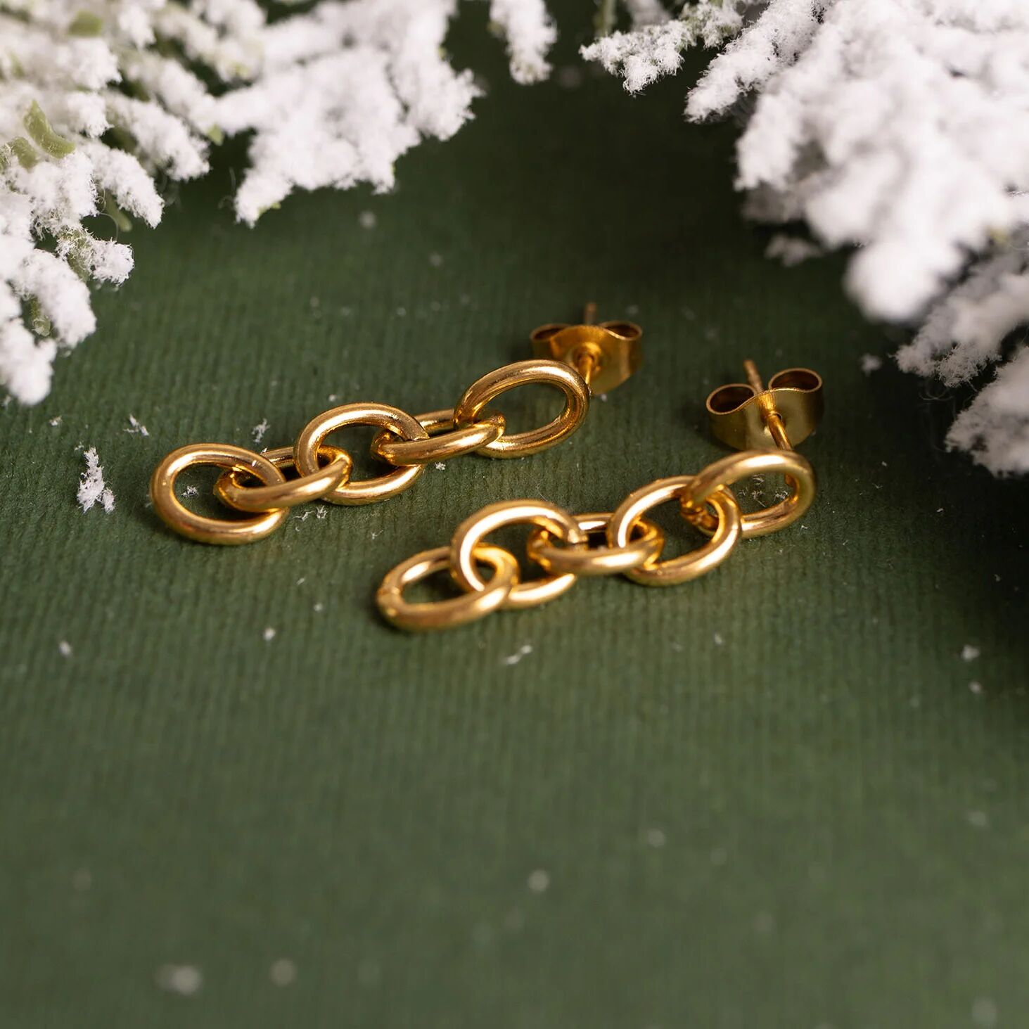 18K Gold PVD Stainless Steel Loop Dangle Earring