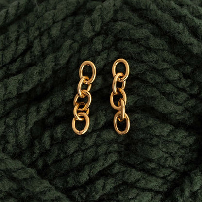 18K Gold PVD Stainless Steel Loop Dangle Earring