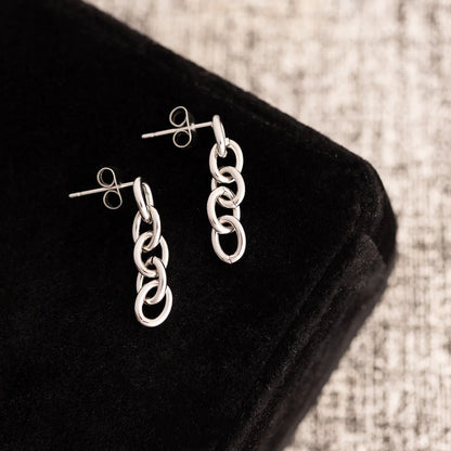 18K Gold PVD Stainless Steel Loop Dangle Earring