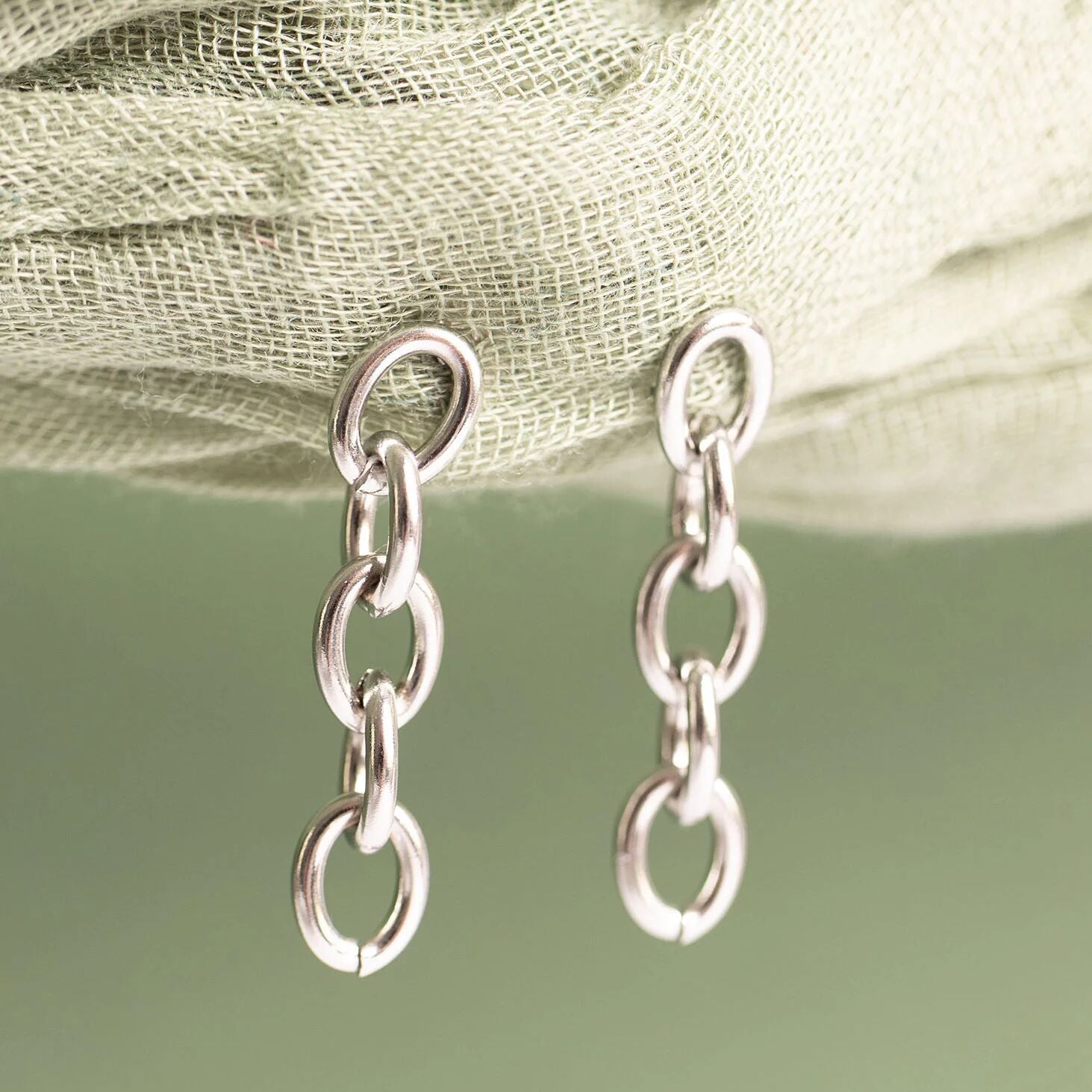 18K Gold PVD Stainless Steel Loop Dangle Earring