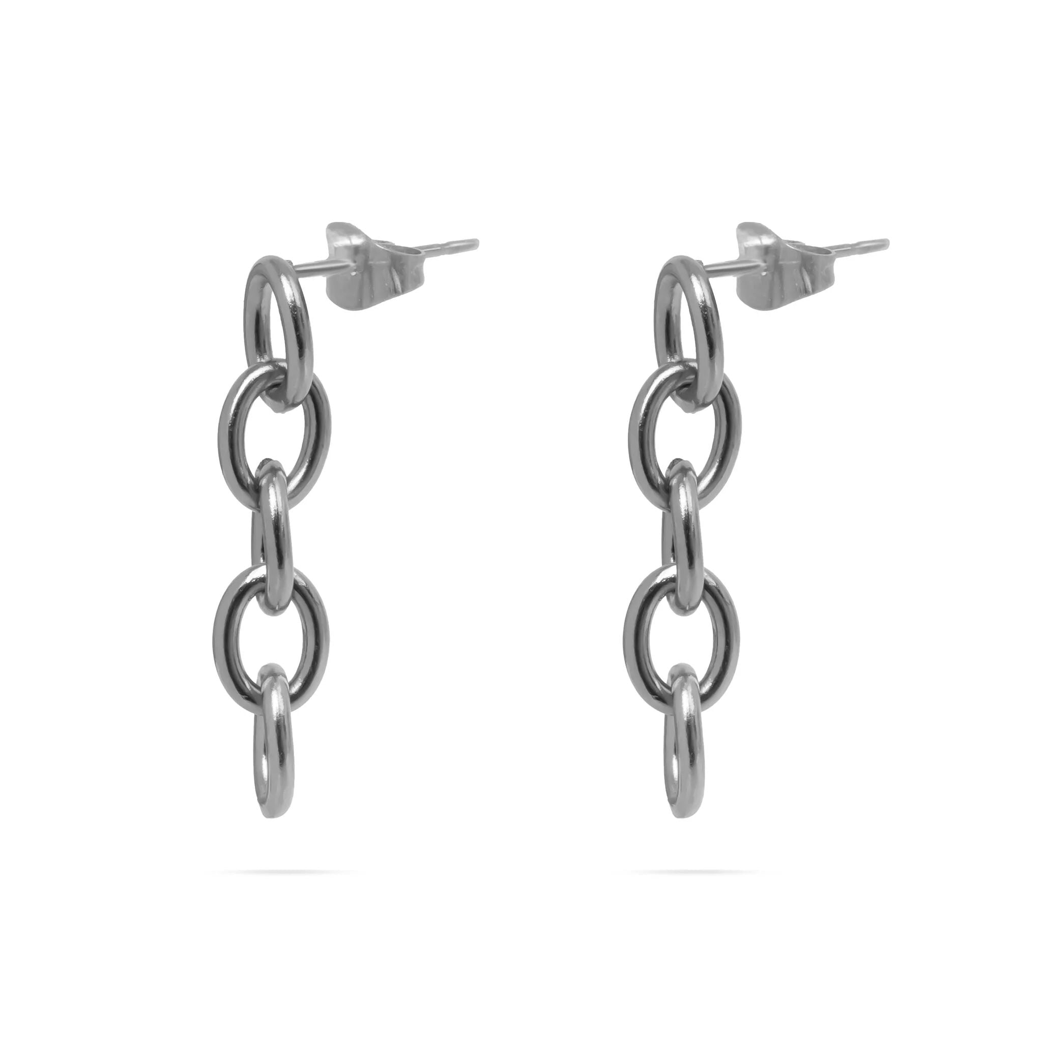 18K Gold PVD Stainless Steel Loop Dangle Earring