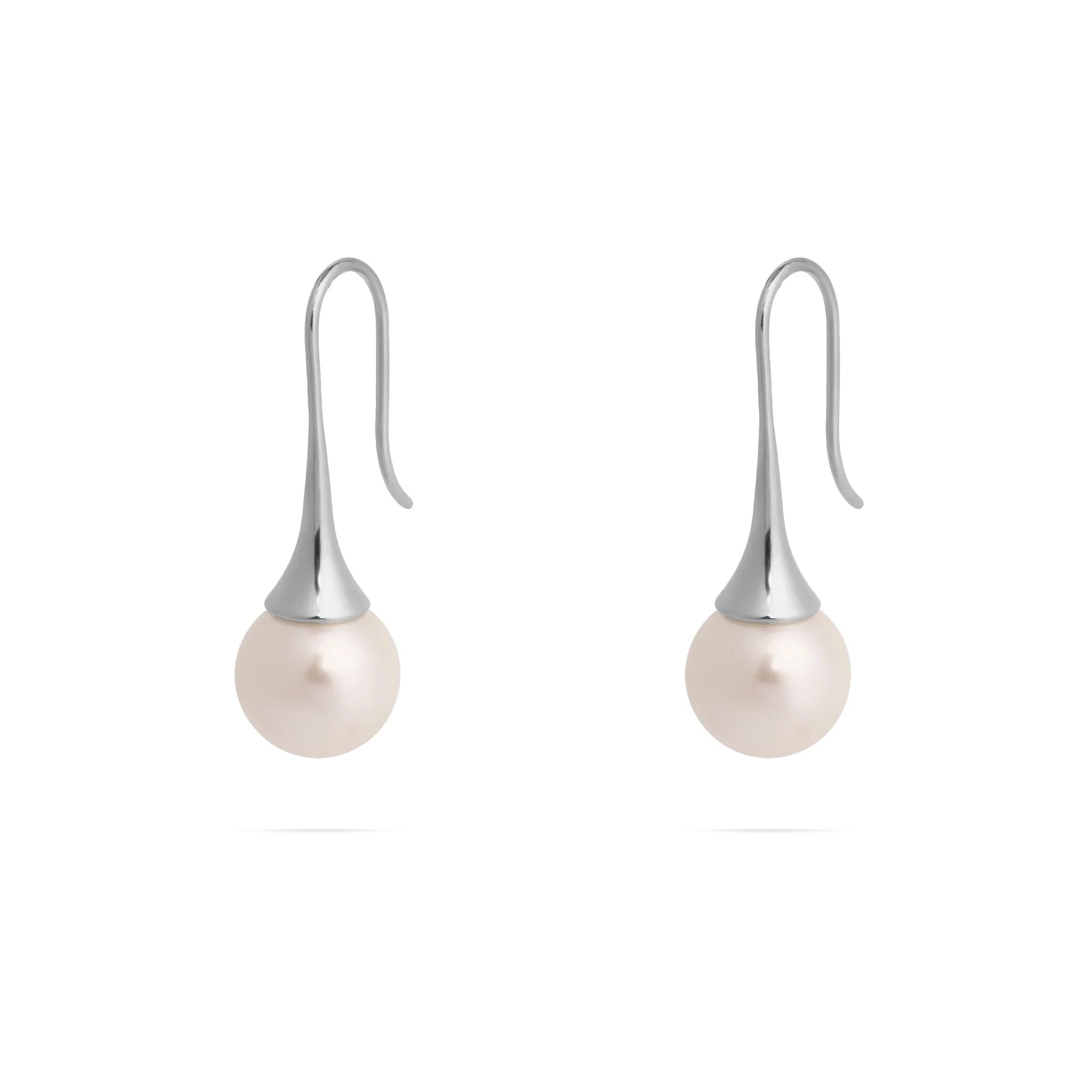 18K Gold PVD Stainless Steel Large Pearl Drop Earrings