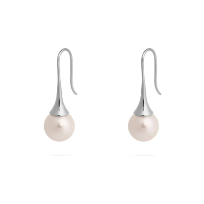 18K Gold PVD Stainless Steel Large Pearl Drop Earrings
