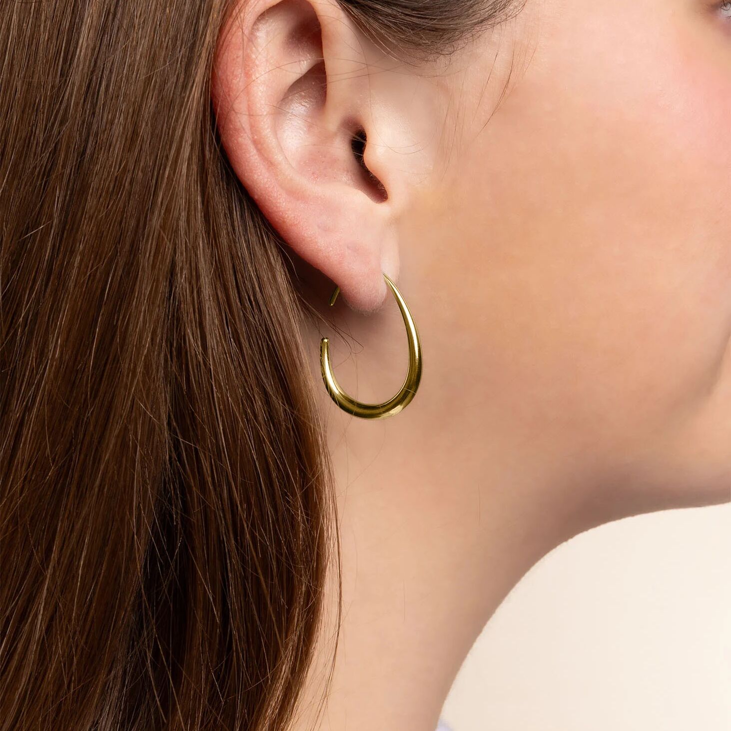 18K Gold PVD Stainless Steel Abstract Hoop Earrings