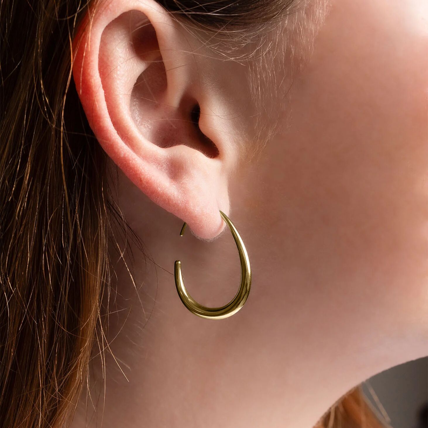 18K Gold PVD Stainless Steel Abstract Hoop Earrings