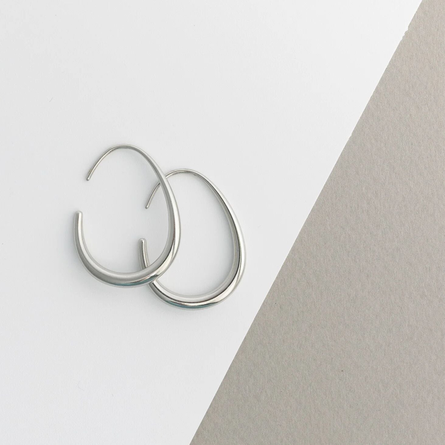 18K Gold PVD Stainless Steel Abstract Hoop Earrings