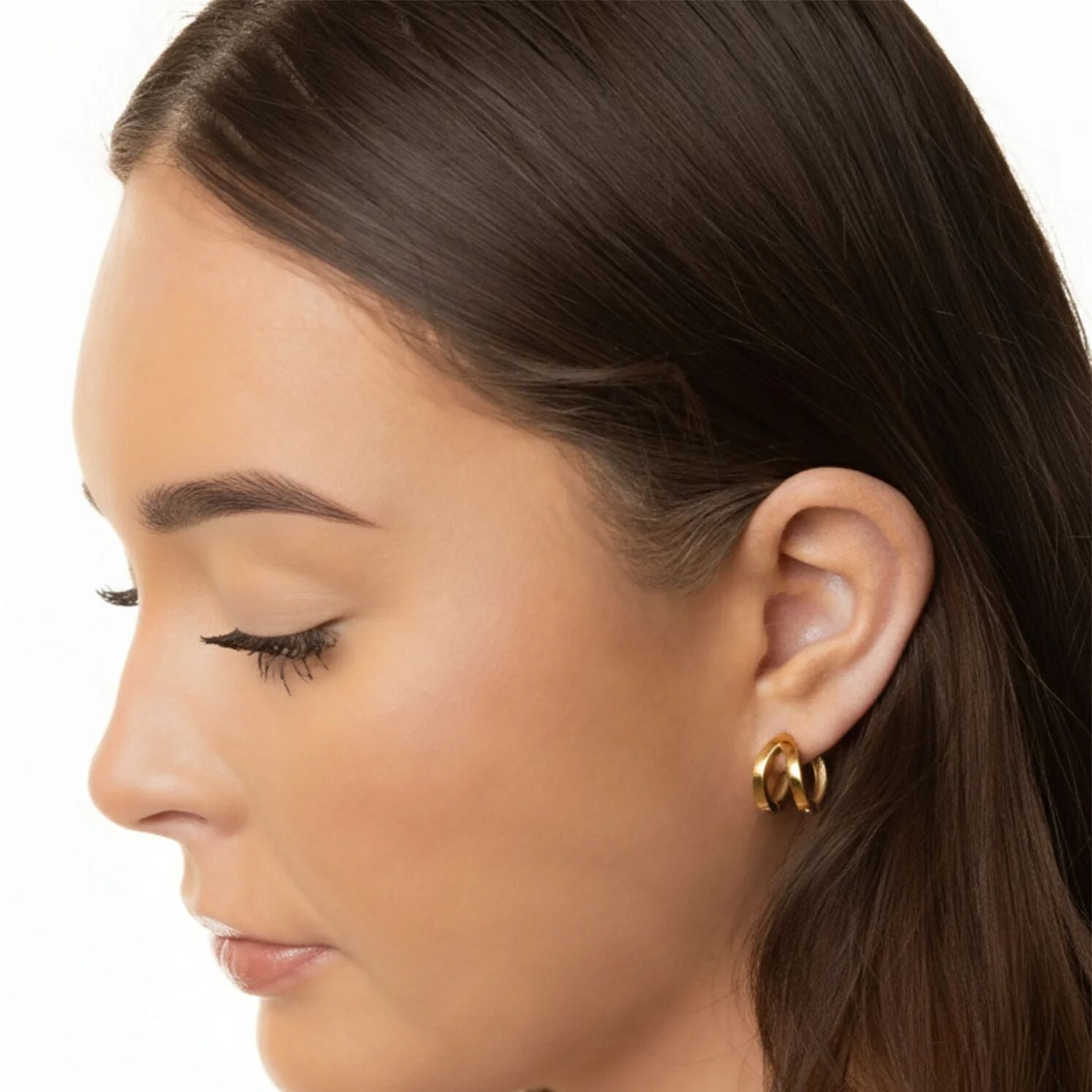 18K Gold PVD Stainless Steel Split Hoop Earring