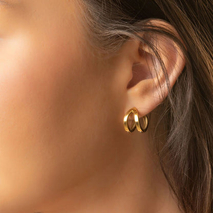 18K Gold PVD Stainless Steel Split Hoop Earring